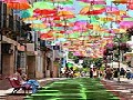 Floating Umbrellas Above a Street in Agueda, Portugal