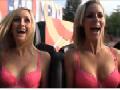 Hot Babes Test Bras on a Roller Coaster