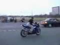 Fahrer von Hinten - Motorrad Unfall