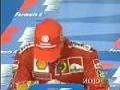 Schumacher cries after he beats Ayrton Senna .