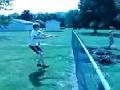 Kid Fails At Front Flip Over Fence