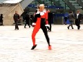 Dance like nobody's watching, blonde in funny clothes