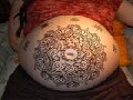 Pregnant Belly Decoration with Mehndi Designs