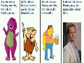 Barney als Kind und Heute