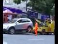 Lady Drives Off With Tow Truck