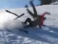 Brutal Crash Between Skiers