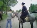 Russian Horse Bucks Off Rider